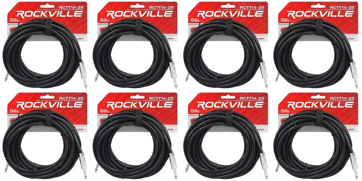 Спикерный кабель Rockville RCTT1425 Black 7.6 м (8 штук)