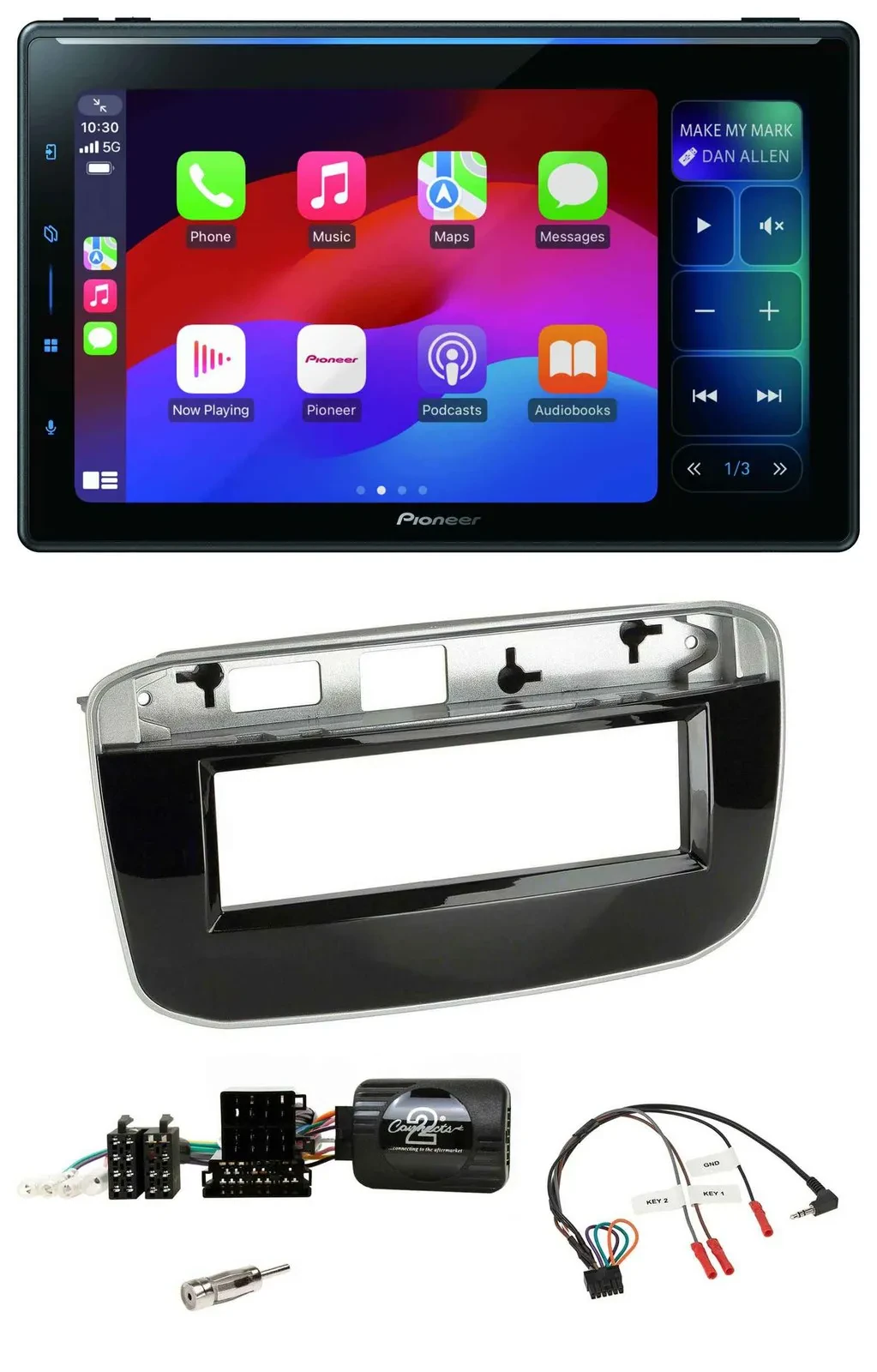 Автомагнитола для Fiat Punto/Punto Evo (с 2009) Pioneer Bluetooth, DAB, USB, поддержка управления на руле