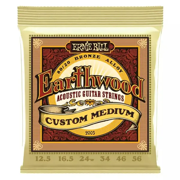 Струны для акустической гитары ERNIE BALL 2005 Earthwood 80/20 Bronze Custom Medium 12.5-56