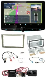 Kenwood Bluetooth DAB TMC 2DIN Lenkrad USB Navigation für Opel Corsa D satin-sto
