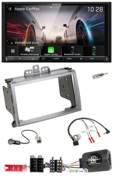 Kenwood Lenkrad 2DIN USB DAB Bluetooth Autoradio für Hyundai i20 2009-2012 silbe