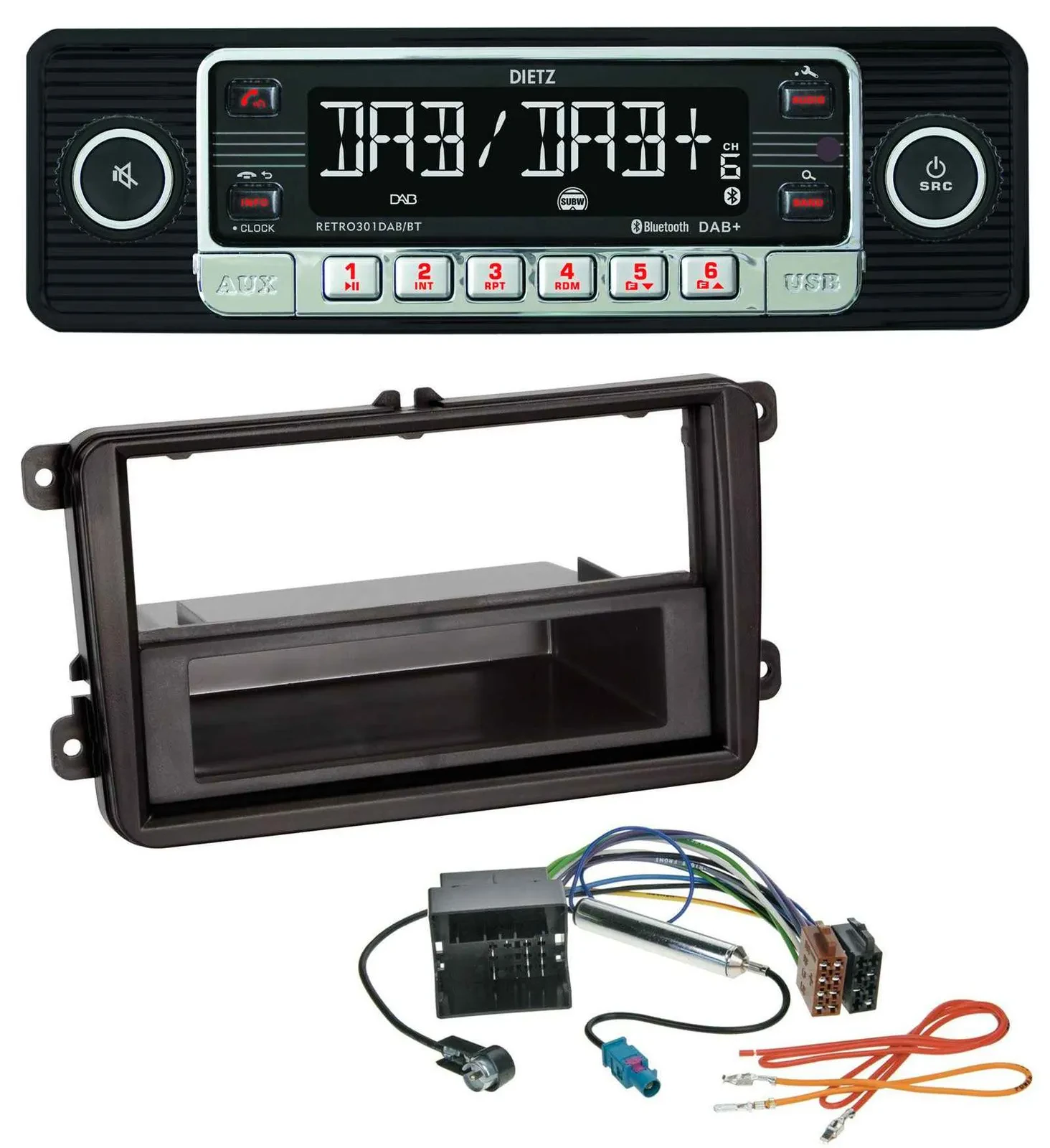 Dietz USB DAB MP3 Bluetooth Autoradio für Seat Alhambra ab 10 Leon 09-12 Toledo