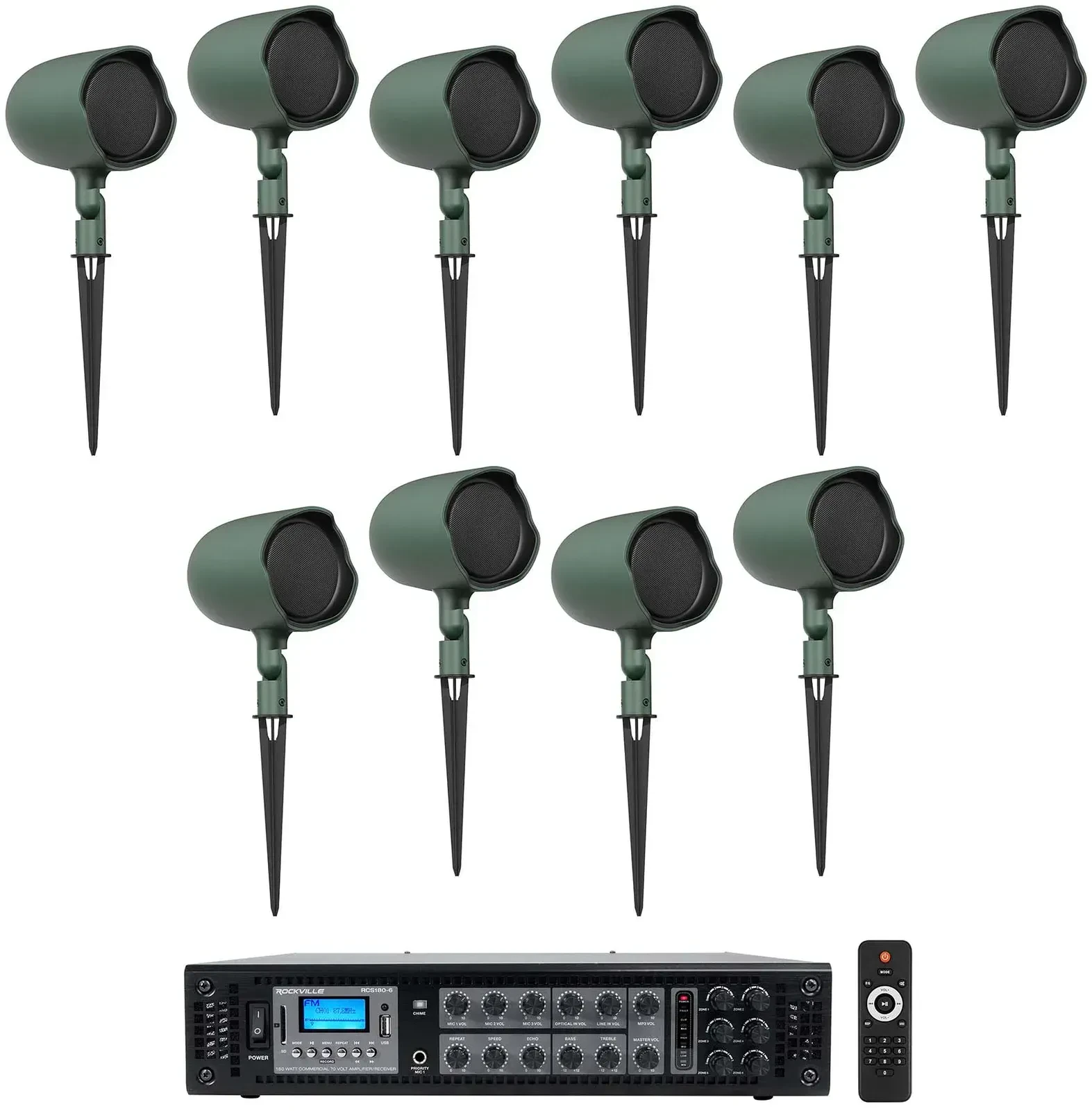Рупорная акустика JBL GSF3-GN Green с усилителем (10 штук)