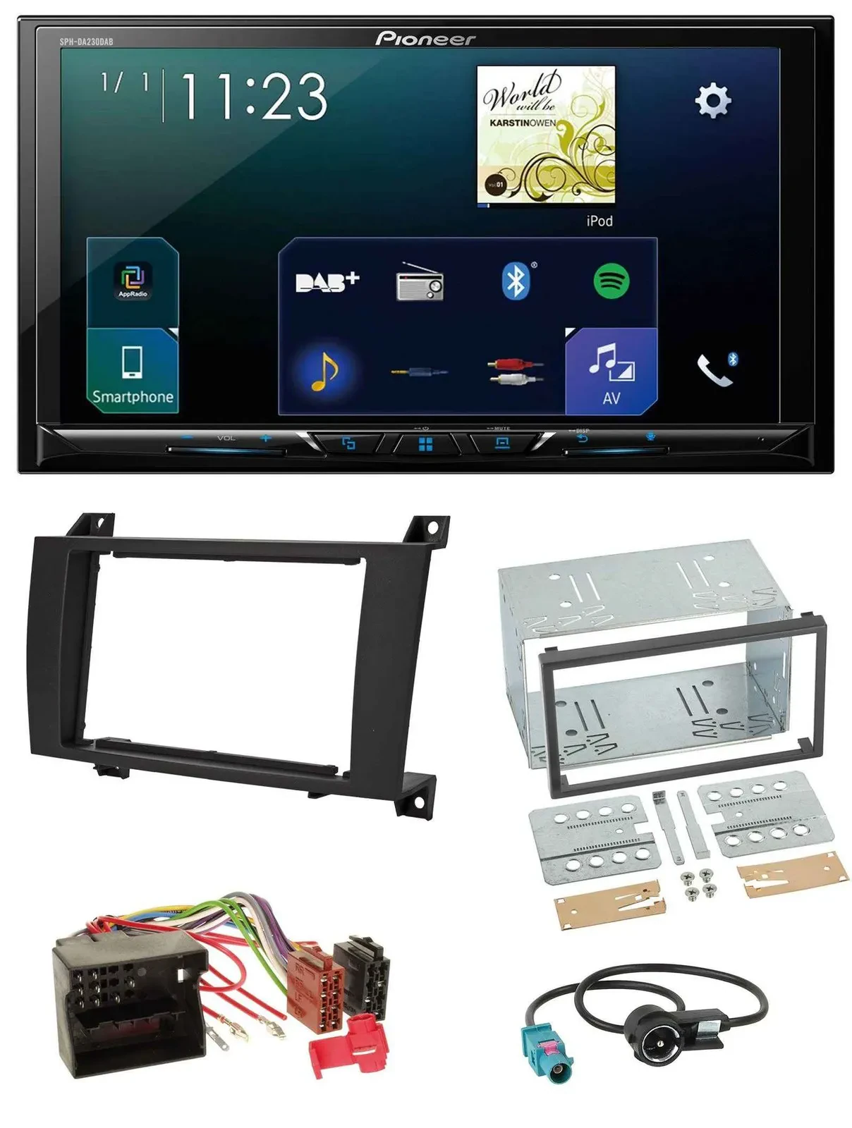 Pioneer MP3 Bluetooth USB 2DIN DAB Autoradio für Mercedes SLK R171 2004-2011