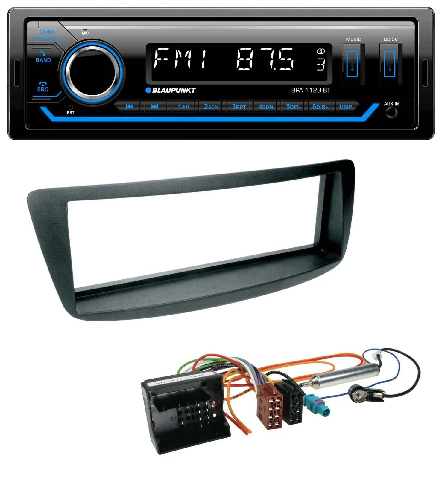 Blaupunkt MP3 Bluetooth USB AUX Autoradio für Citroen C1 Peugeot 107 Toyota Aygo