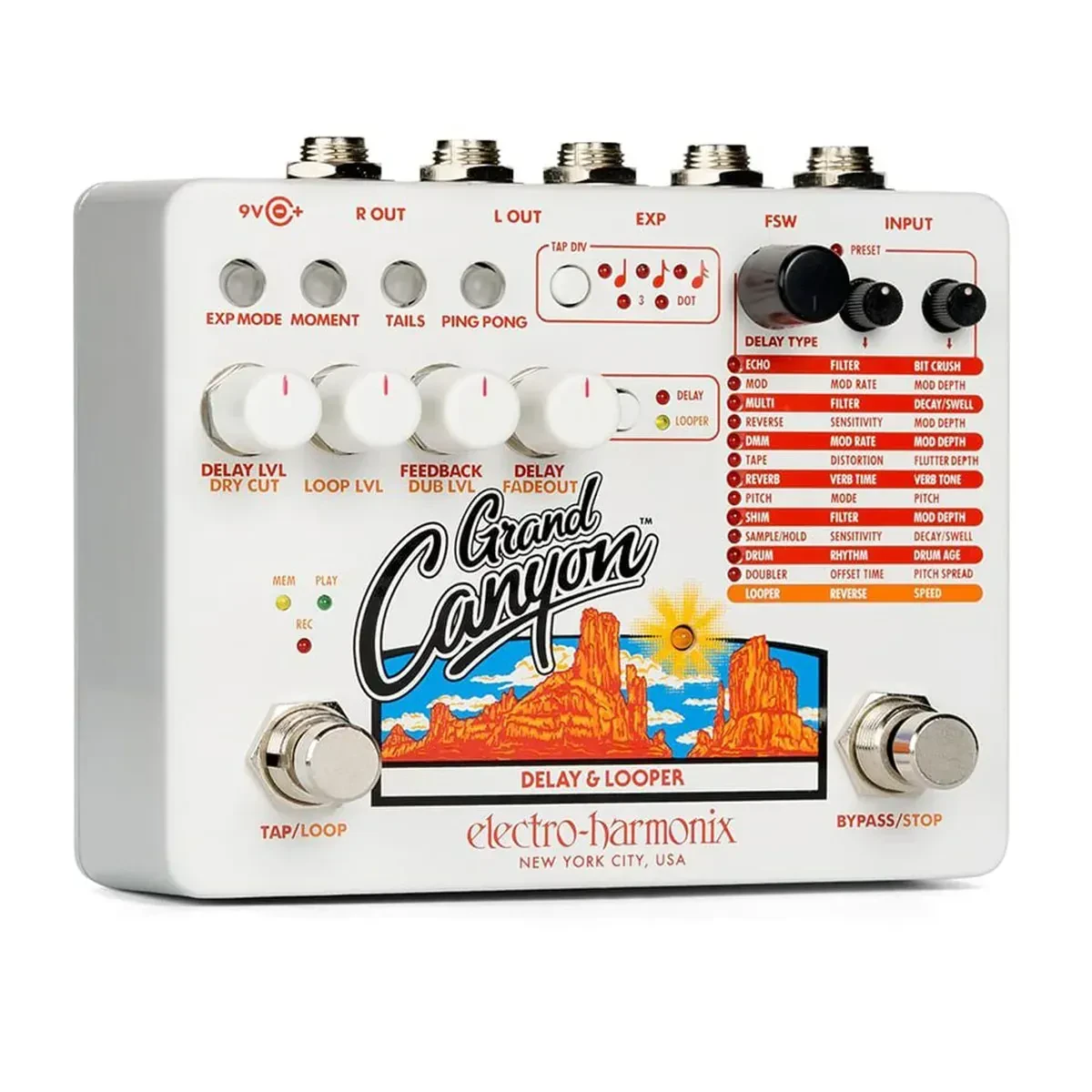 Педаль эффектов для электрогитары Electro-Harmonix Grand Canyon Delay & Looper