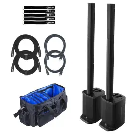 Gemini WPX-2000 Powered Active Line Array Speaker Systems Pair w Bags & Cables