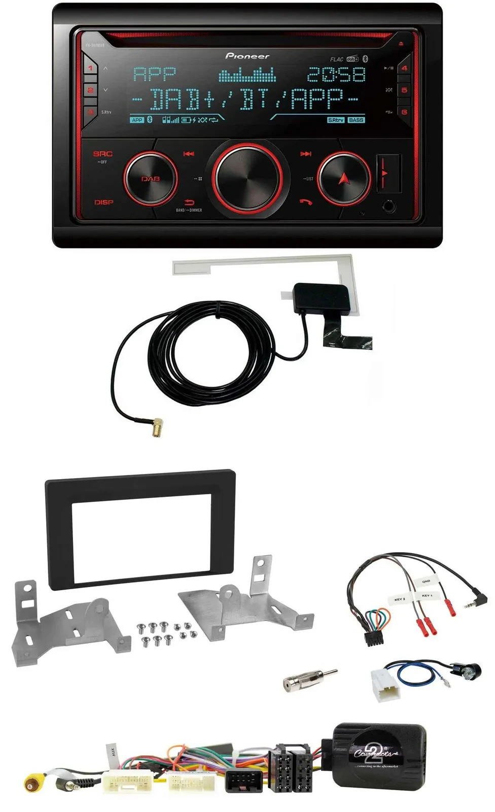 Автомагнитола для Toyota Aygo (с 2022) Pioneer 2DIN, DAB, USB, CD, Bluetooth