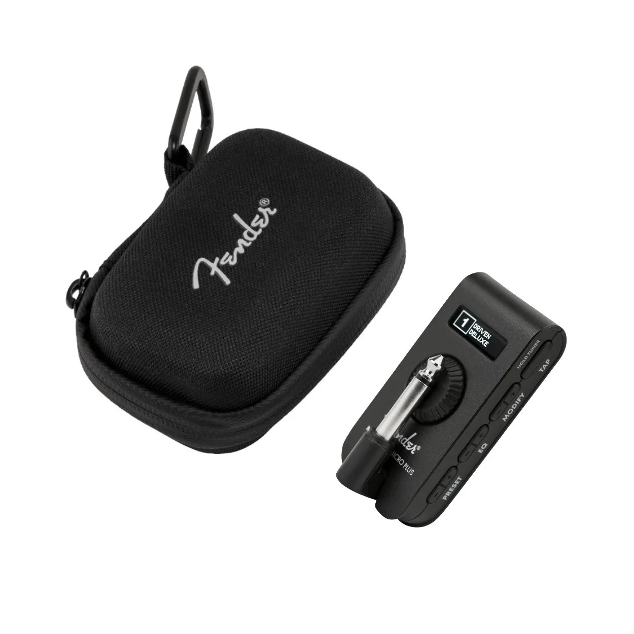 Fender Mustang Micro Plus with storage case