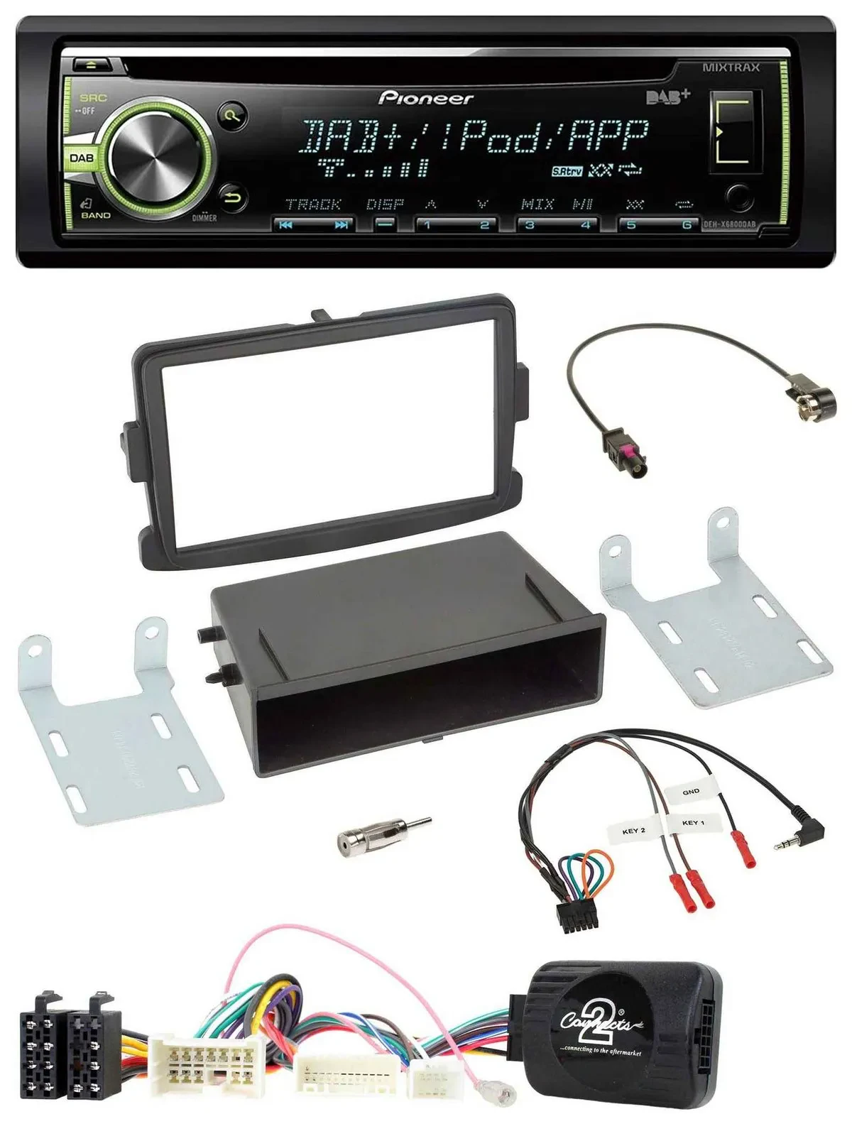 Pioneer DAB USB MP3 Lenkrad CD Autoradio für Dacia Dokker Duster Lodgy ab 12 sch