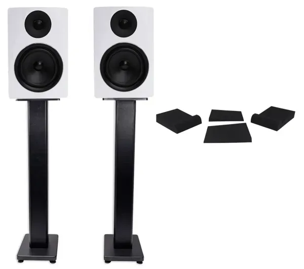 Pair Rockville APM6W 6.5" 2-Way 350 Watt Powered USB Studio Monitors+Stands+Pads