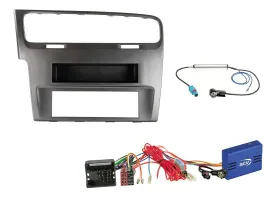 Установочный комплект для автомагнитолы Caraudio24 CAN-Bus, DIN, для VW Golf VII (2012–2020), серебристый