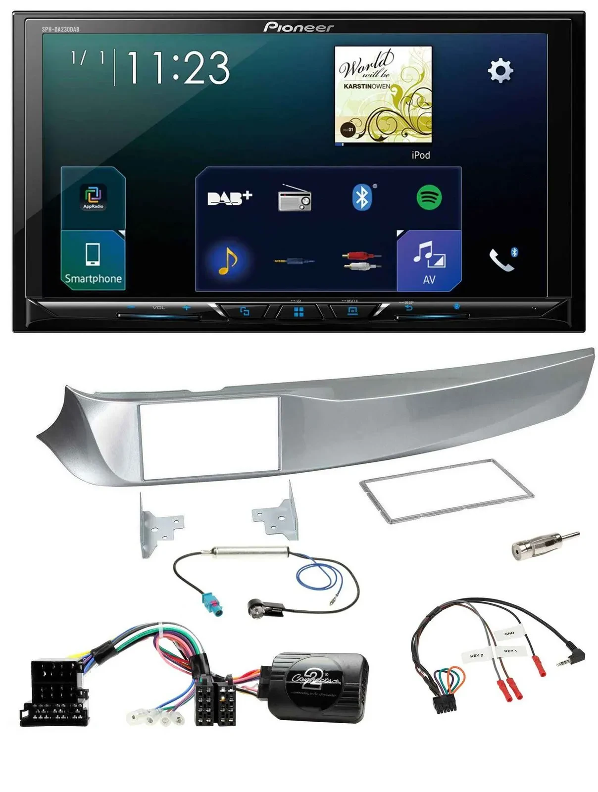 Автомагнитола для Alfa Romeo Giulietta 2010–2014 Pioneer 2DIN, Bluetooth, USB, DAB