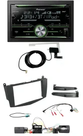 Pioneer CD USB Lenkrad Bluetooth 2DIN DAB Autoradio für Mercedes C W204 Aktivsys