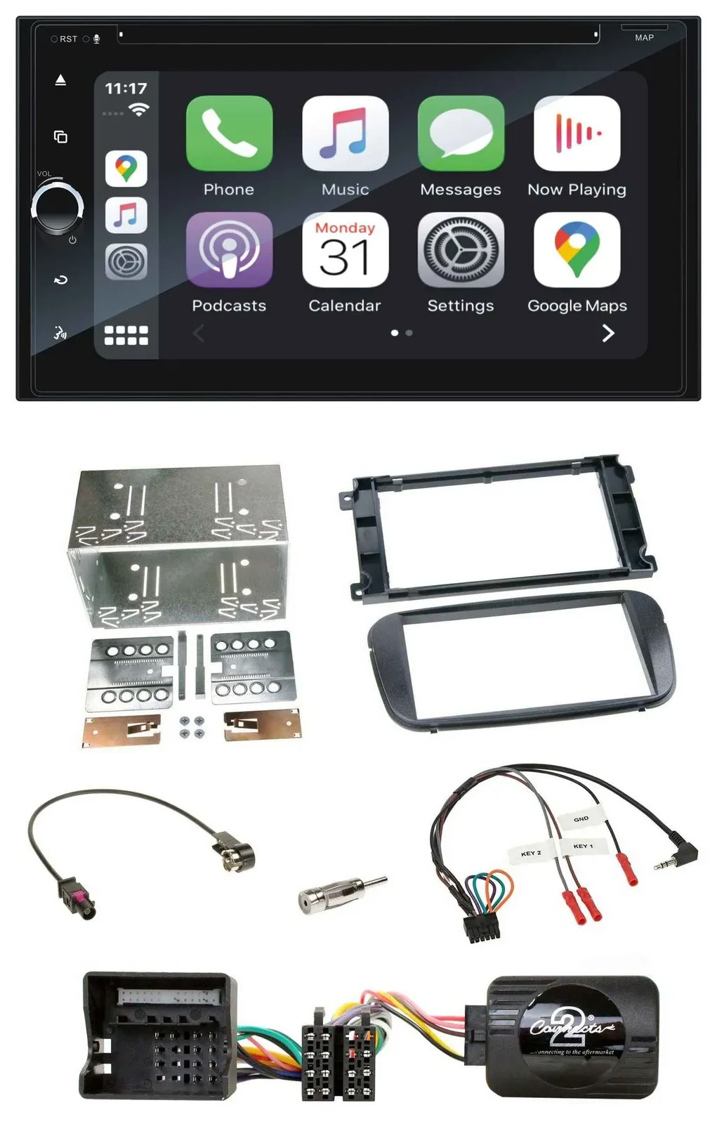 Blaupunkt DAB USB Bluetooth Lenkrad 2DIN TMC Navigation für Ford S-Max Mondeo 07