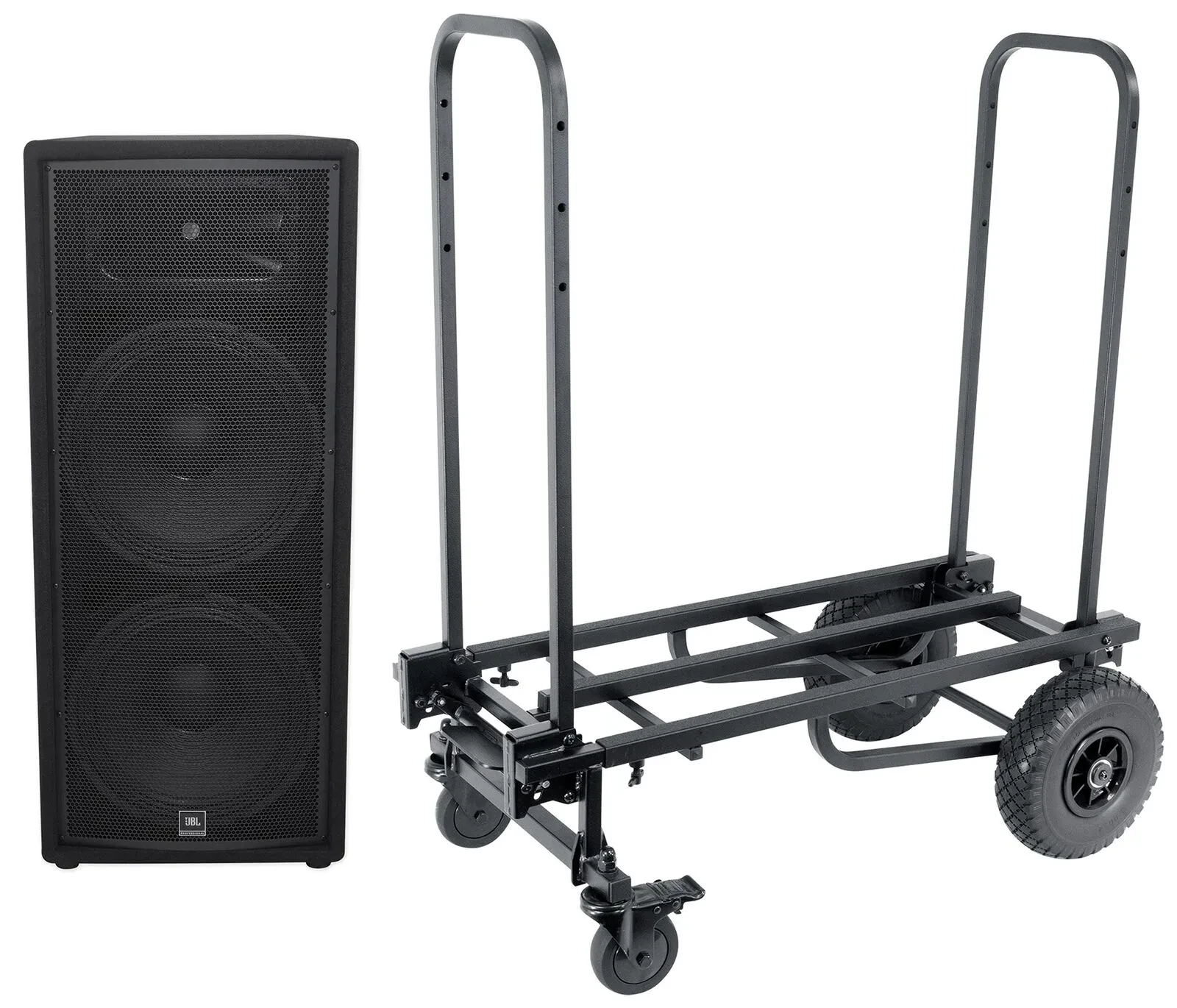 JBL Pro JRX225 2000w Dual 15" DJ PA Passive Speaker+Equipment Transport Cart