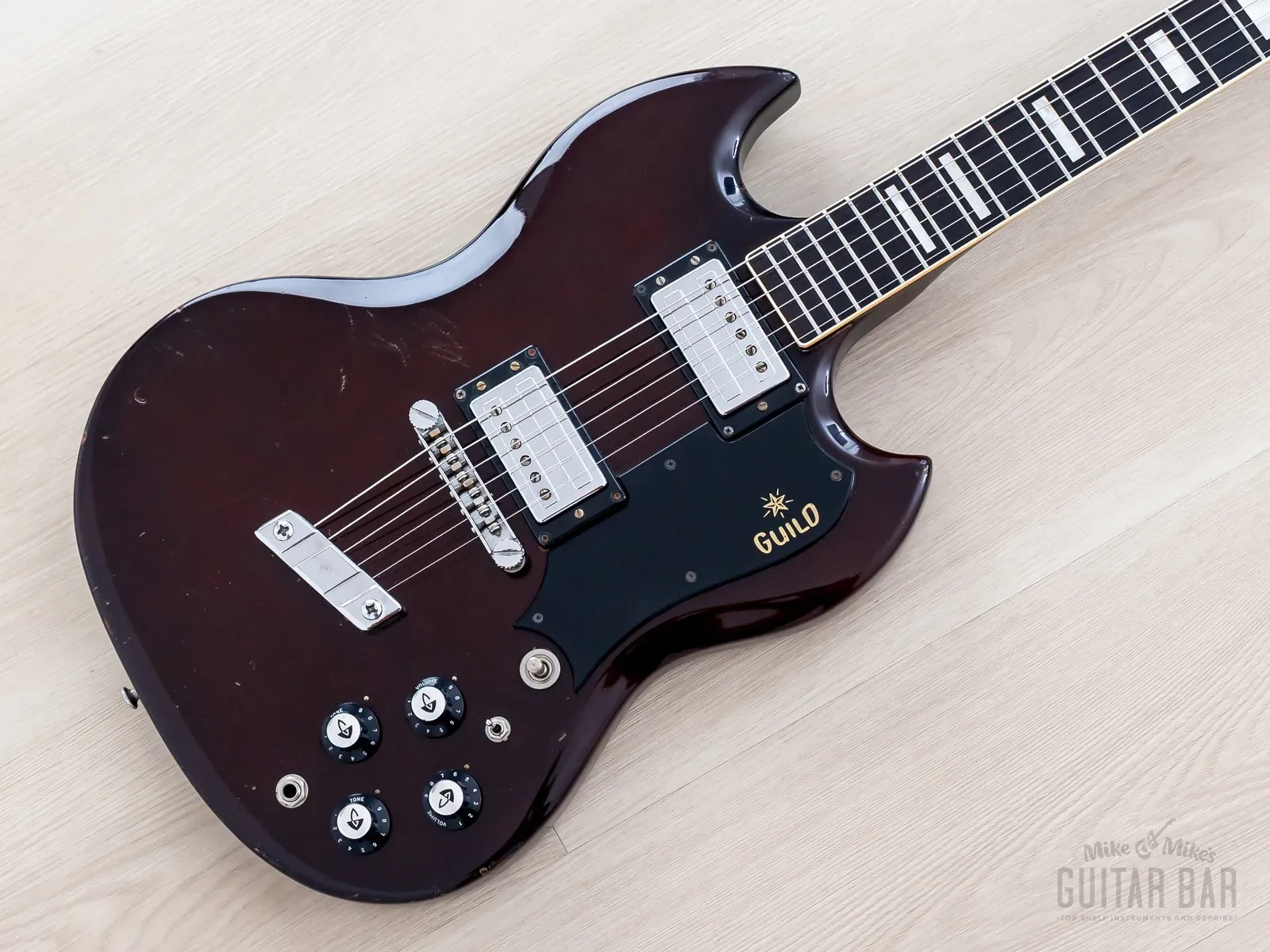 1971 Guild S-100 Vintage Guitar Walnut w/ HB-1 Humbuckers & Case, Westerly USA