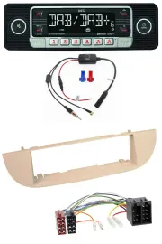 Dietz MP3 DAB Bluetooth USB Autoradio für Fiat 500 ab 2007 perlgrau beige