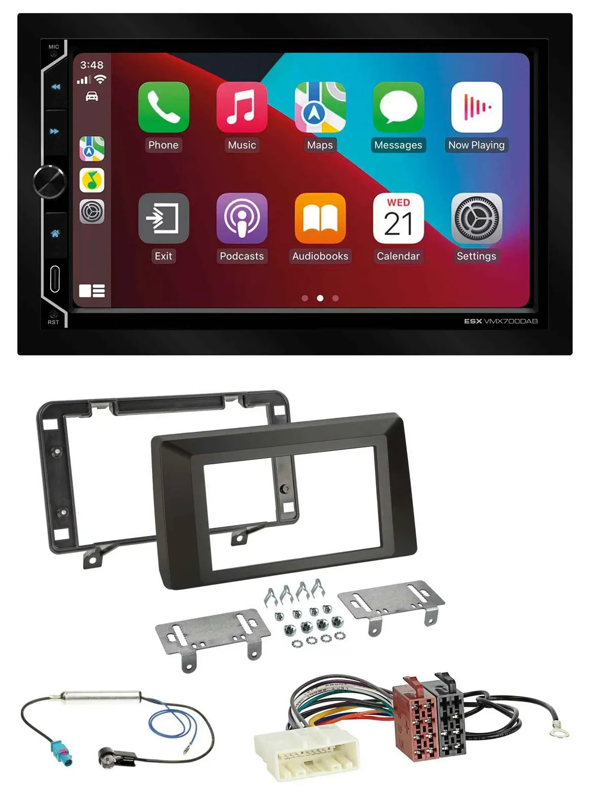 ESX 2DIN DAB USB MP3 Bluetooth Autoradio für Dacia Duster (ab 2021)