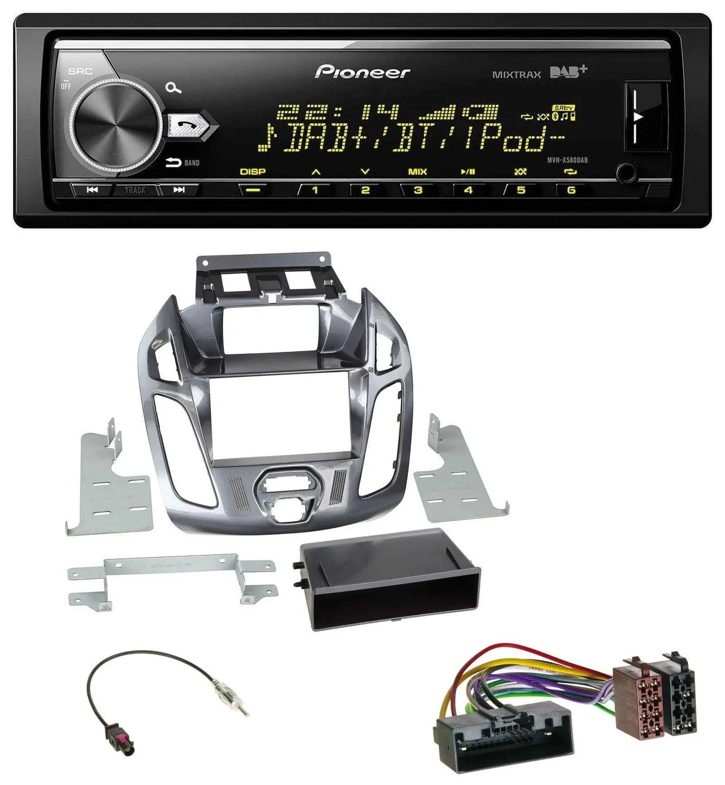 Pioneer Bluetooth USB DAB MP3 Autoradio für Ford Transit Connect 2012-2018 Displ