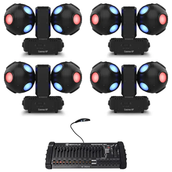Светодиодный прибор Chauvet DJ Cosmos HP RGBW LED DMX с DMX-пультом (4 штуки)