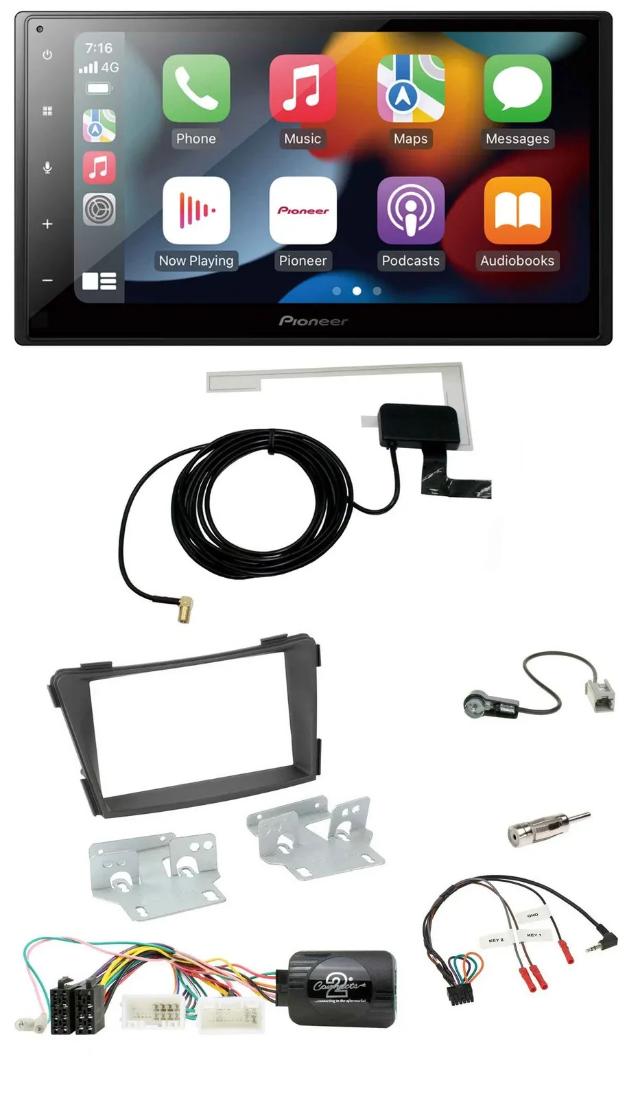 Автомагнитола Pioneer 2DIN USB, Bluetooth, DAB, для Hyundai i40 VF (с 2011), черный