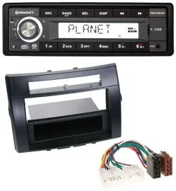Continental USB 1DIN AUX DAB MP3 Autoradio für Toyota Corolla Verso 04-09 schwar