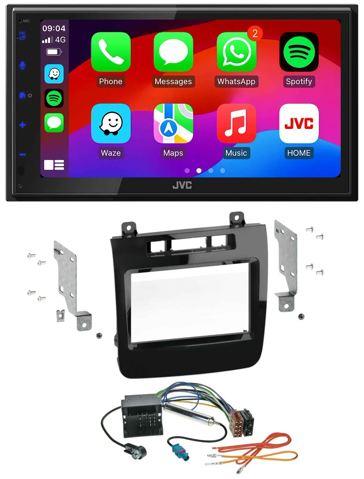 JVC Bluetooth USB MP3 2DIN DAB Autoradio für VW Touareg (2010-2014)