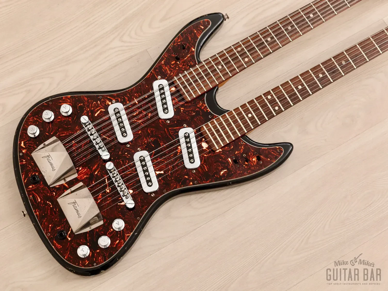 1960s Framus 6/12 Doubleneck Vintage Guitar Sunburst, German-Made