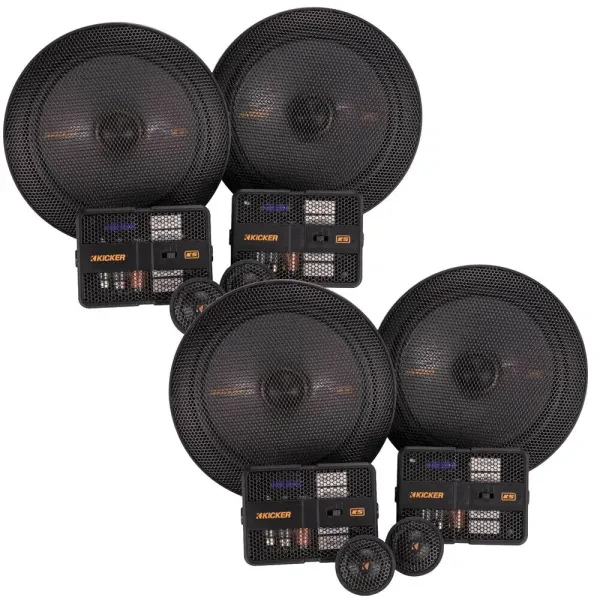 (2-Pairs) Kicker KSS6704 500W RMS 6.75” 2-way Component Speakers