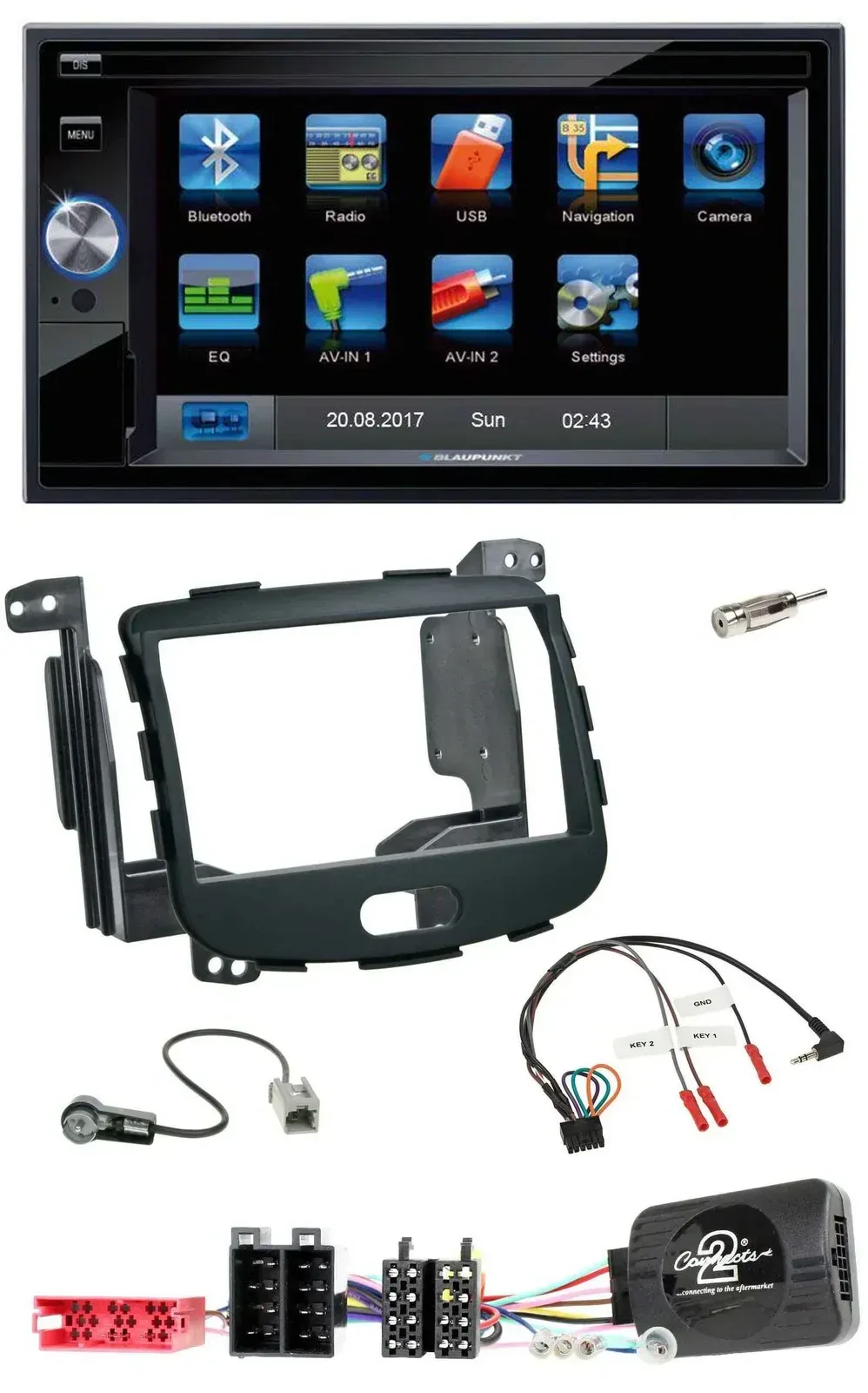 Blaupunkt SD USB TMC Bluetooth 2DIN Lenkrad Navigation für Hyundai i10 09-13 Rub