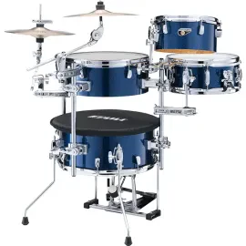 Б/У Ударная установка акустическая TAMA CJB46 Indigo Sparkle (набор, 4 шт.) BD 16" x 6", SD 12" x 5", Toms 10" x 5", 14" x 5.5" с сумками для барабанов и оборудования