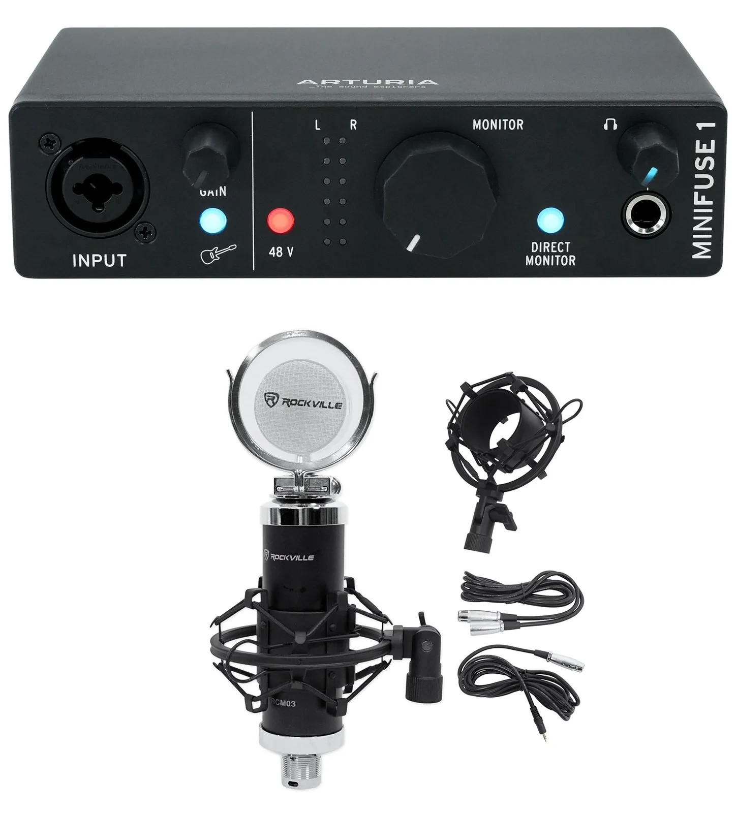 Arturia Minifuse 1 Black Portable Solo Audio USB Recording Interface+Microphone