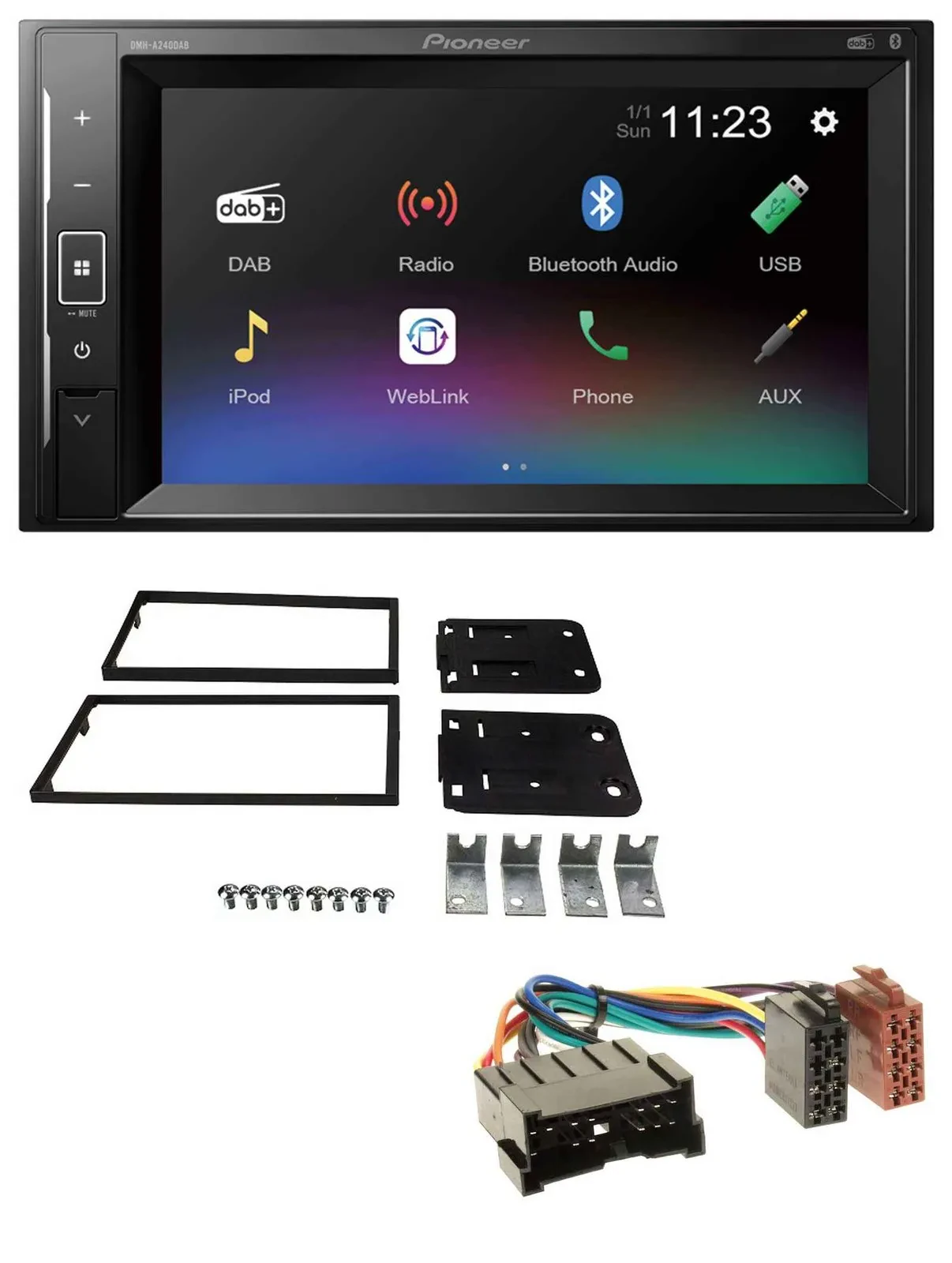 Автомагнитола для Kia Carens II (2002–2006) Pioneer 2DIN, DAB, Bluetooth, USB, MP3