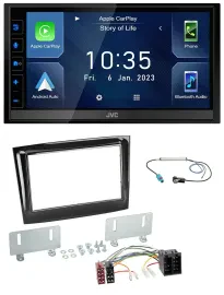 JVC DAB Bluetooth MP3 USB 2DIN Autoradio für Fiat Doblo ab 15 piano schwarz