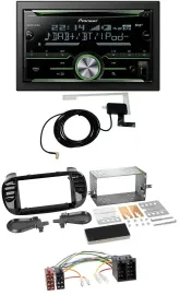 Автомагнитола Pioneer 2DIN, CD/USB/MP3, Bluetooth, DAB, для Fiat 500 до 2012, глянцевая