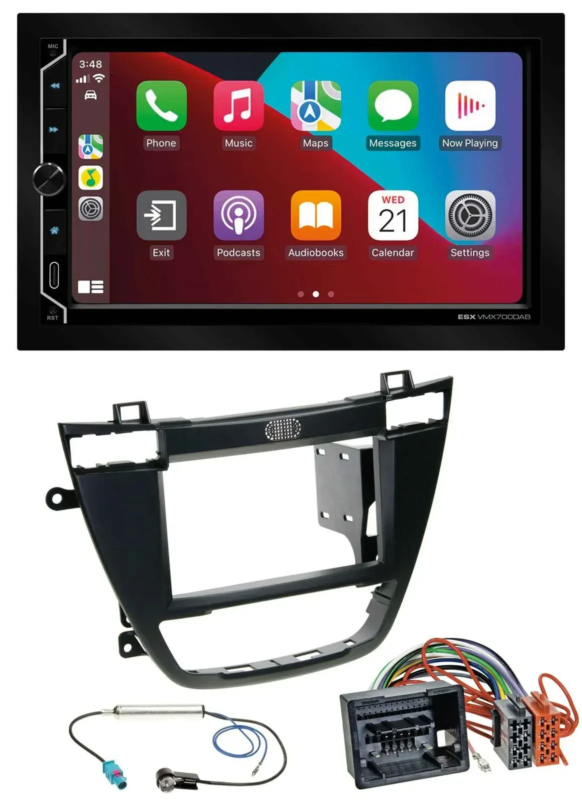 ESX 2DIN DAB USB MP3 Bluetooth Autoradio für Opel Insignia 08-13 schwarz