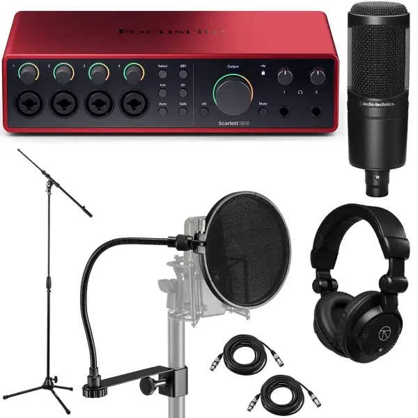 Focusrite Scarlett 18i16 4th Gen USB Audio Interface with Software Suite, Bundle