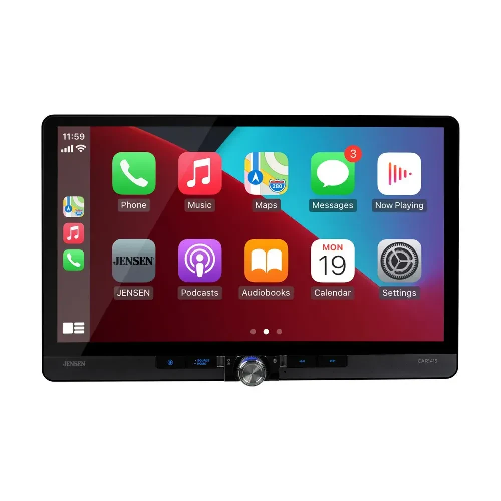 Автомобильная мультимедийная система Jensen CAR1415 2-DIN с сенсорным экраном, Apple CarPlay и Android Auto