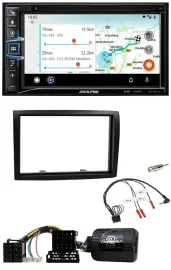 Alpine Bluetooth TMC USB DAB 2DIN Lenkrad Navigation für Citroen Jumper Peugeot