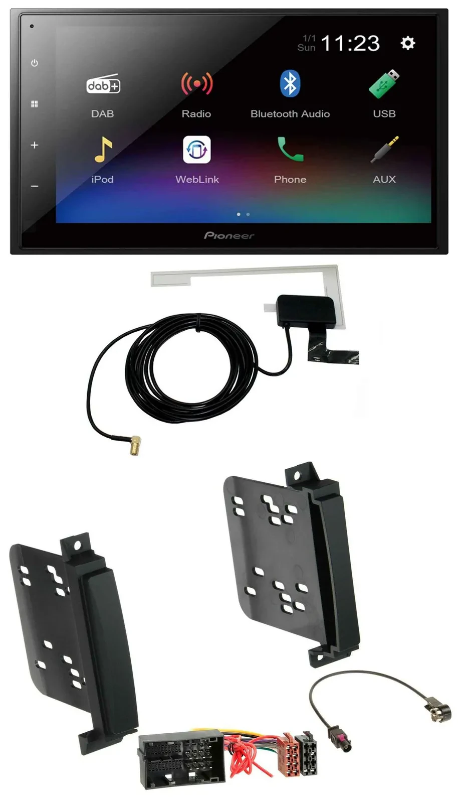 Автомагнитола Pioneer 2DIN, DAB, MP3, Bluetooth, USB для Jeep Grand Cherokee, Dodge Durango