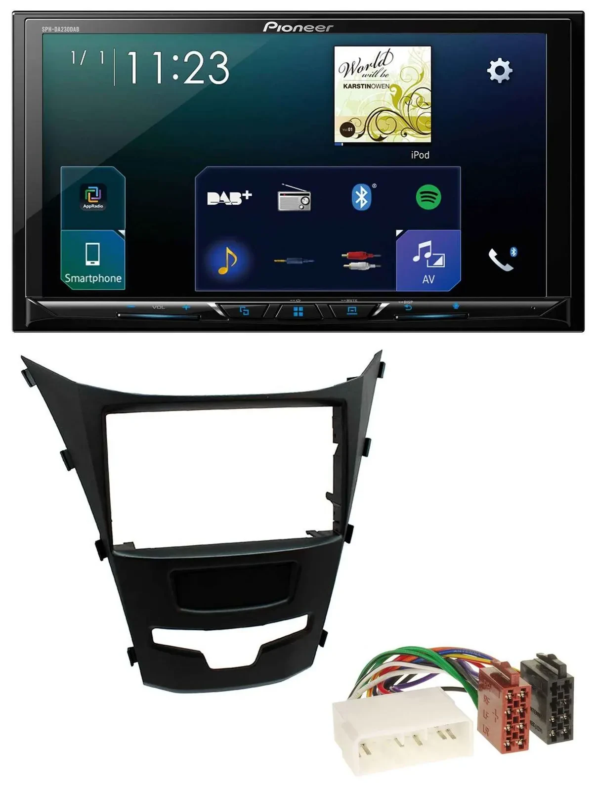 Pioneer MP3 Bluetooth USB 2DIN DAB Autoradio für SSangYong Korando ab 2013