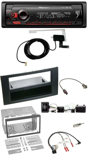 Pioneer DAB USB Lenkrad Bluetooth Autoradio für Ford Kuga 2008-2012 schwarz