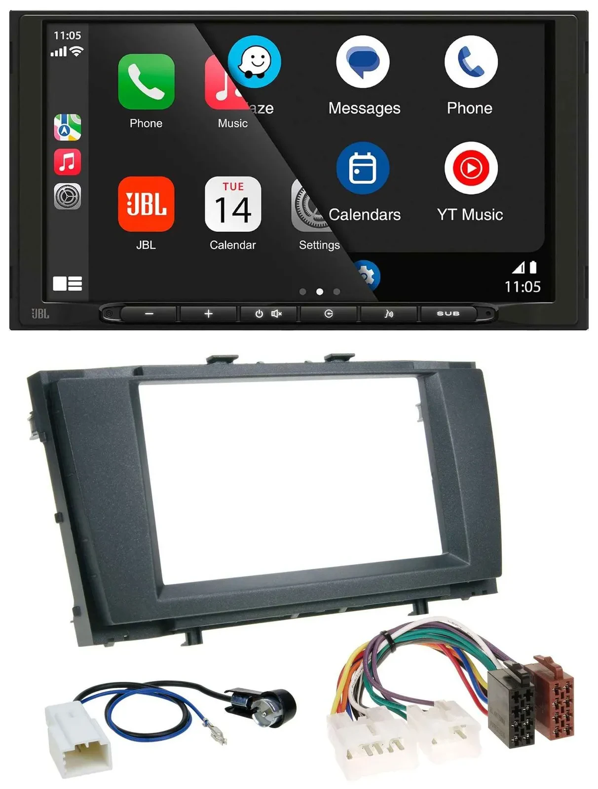 JBL USB 2DIN MP3 Bluetooth AUX Autoradio für Toyota Avensis 2009-2015