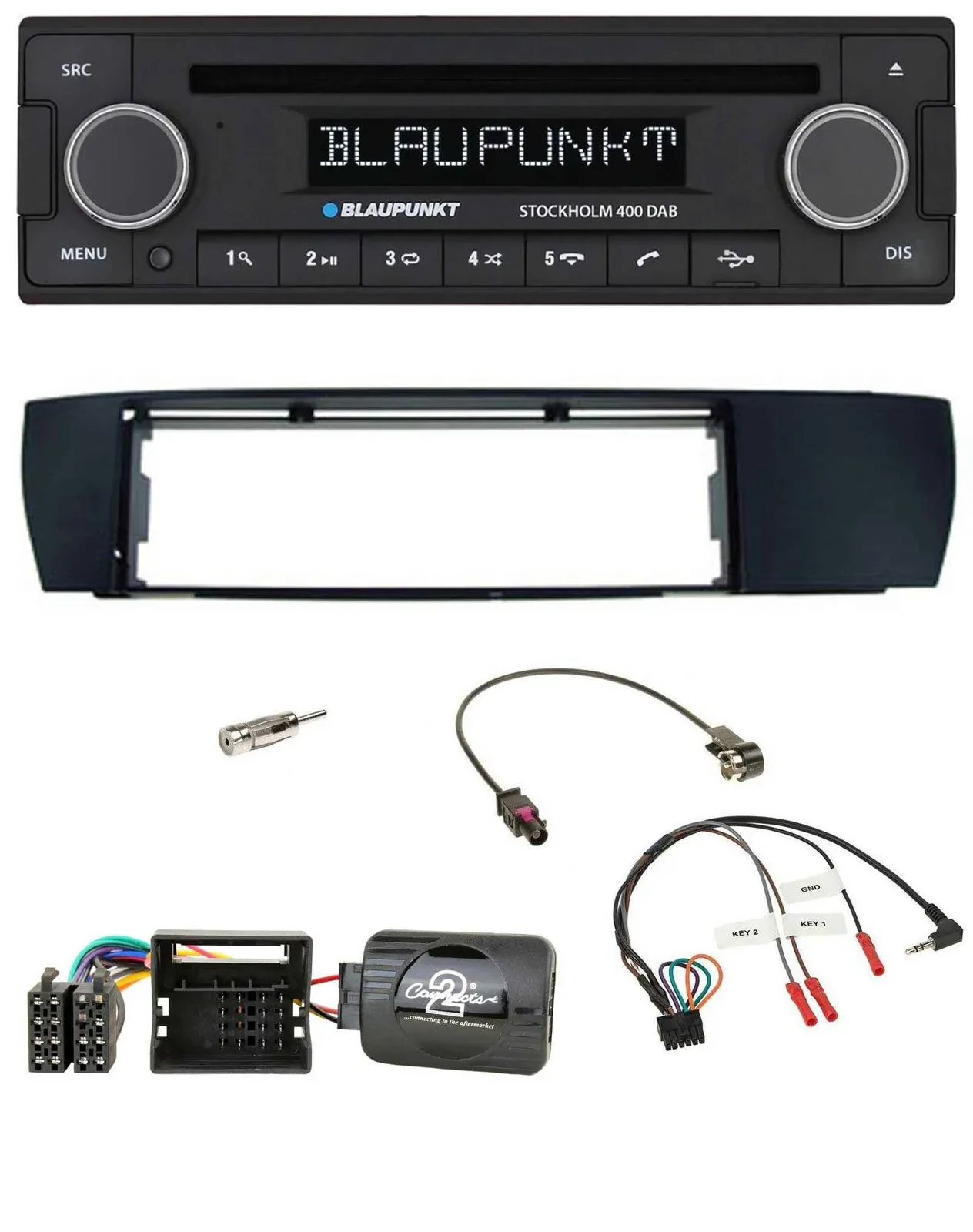Blaupunkt Lenkrad Bluetooth DAB CD USB Autoradio für BMW X3 04-10 E83 seitlich