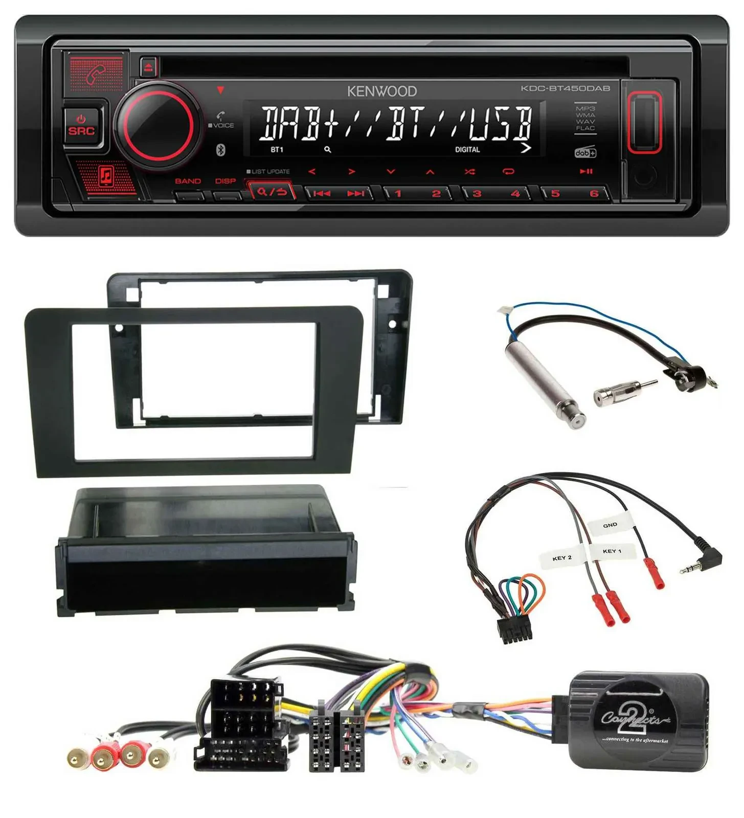 Автомагнитола для Audi A3 (8P) Kenwood CD, USB, Bluetooth, DAB, ISO