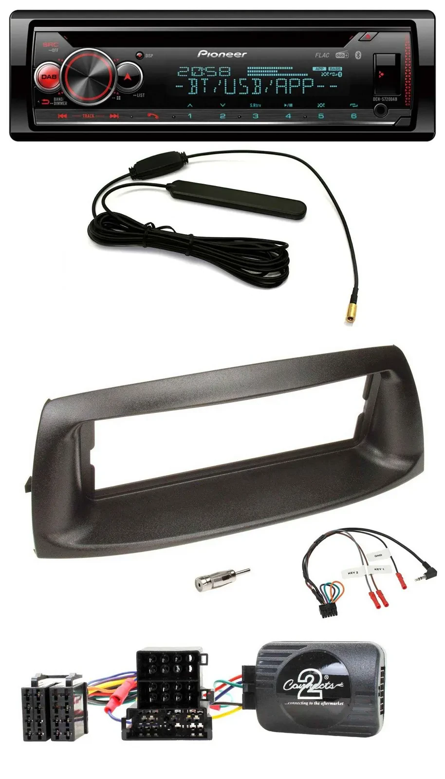 Автомагнитола Pioneer USB DAB Bluetooth CD для Fiat Punto 1999–2005 с поддержкой кнопок на руле