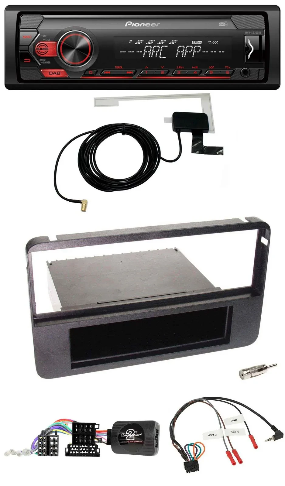 Автомагнитола для Alfa Romeo 159/Brera/Spider Pioneer 1-DIN USB DAB MP3, поддержка кнопок на руле