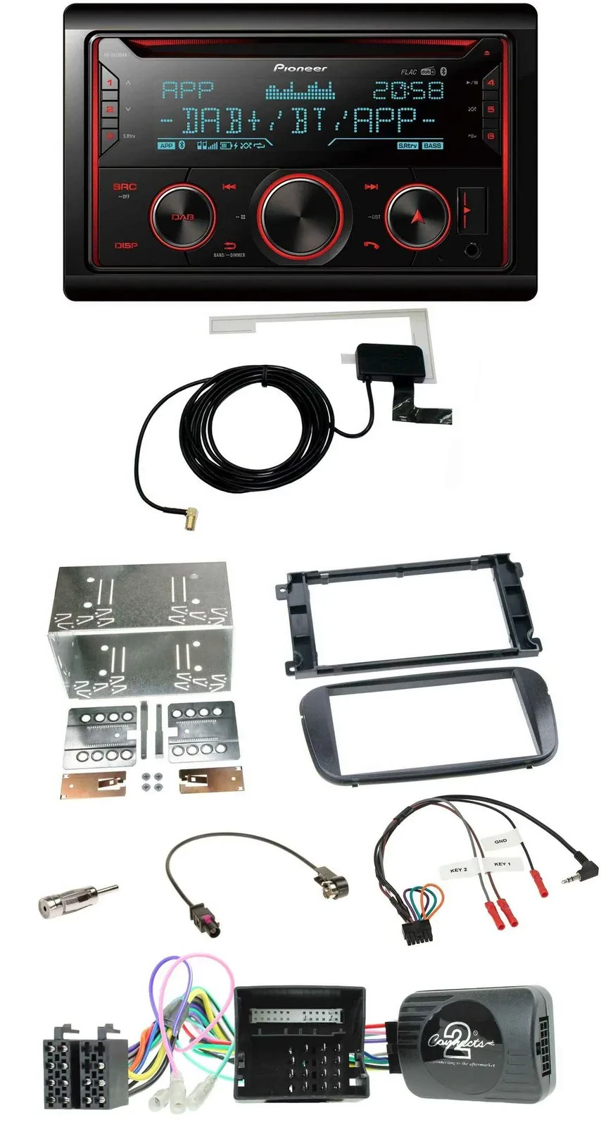 Pioneer 2DIN Lenkrad DAB USB CD Bluetooth Autoradio für Ford C-Max Galaxy Focus