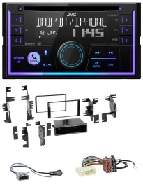 JVC MP3 USB 2DIN DAB Bluetooth CD Autoradio für Nissan Micra 13-17 schwarz glänz